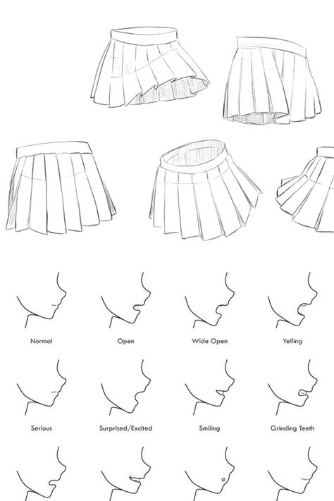 Danganronpa Drawing Tutorial, Anime Skirt Tutorial, Danganronpa Art Style Tutorial, How To Draw A Skirt, Draw Skirt, Danganronpa Base, Anime Guide, Introduction Post, Kanji Japanese