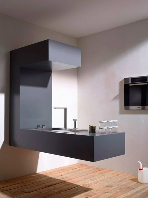 ♂ Modern minimalist design unique sink Minimalist Wet Kitchen, Floating Kitchen, Minimal Sink Bathroom, Japanese Sink Kitchen, Hidden Refrigerator Minimal, Japan Sinks 2020, Unique Sinks, Kitchens, Interior Design Kitchen