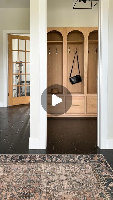 Sarah & Dan | DIY & Design on Instagram: "DIY ARCHED STORAGE LOCKERS✨ I’m so in love with this beautiful storage cabinet! We needed to come up with a storage solution for this space after taking a closet wall down. This design ended up being the perfect concept for us, we wanted to create a beautiful furniture piece that had a built-in look and arches! The @harttoolsusa cordless convenience was a huge staple for this build, from building arches to finish sanding the DIY build went super smooth! (Check out the link in our bio to see the tools we used) Overall, I’m just so thrilled about more storage in this space!  #DoITWithHART #HARTPartner #DIYlockers #mudroomstorage #lockers #whiteoak #archedlockers #mudroomlockers #storagesolution" Front Entryway Lockers, Built In Backpack Storage, Long Mudroom Ideas, Front Door Storage Entryway, Shallow Mudroom Lockers, Arched Closet, Arched Mudroom Lockers, Turn Closet Into Mudroom Lockers, Long Mudroom