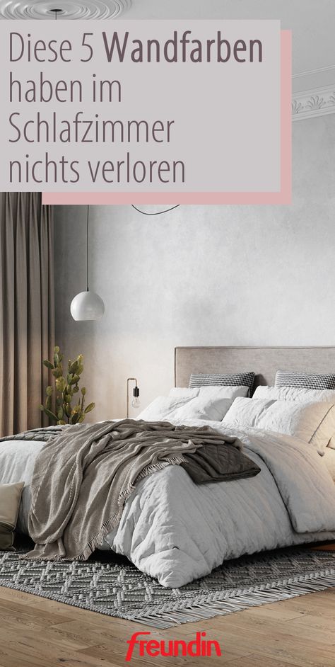 Das Schlafzimmer ist unser Rückzugsort. Damit wir dort ideal zur Ruhe kommen können, sollte man diese Farben besser meiden Small Bedroom Color Ideas, Small Bedroom Colours, Bedroom Colors, Small Bedroom, Feng Shui, Bedroom Interior, Sweet Home, New Homes, Bedroom