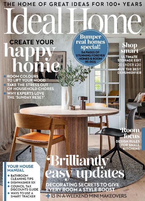 Ideal Home February 2024 Real Homes, Bathroom Cleaning Hacks, Interiors Magazine, Design Rules, July 2022, Kitchen Paint, Writing Styles, House And Home Magazine, Home Wallpaper