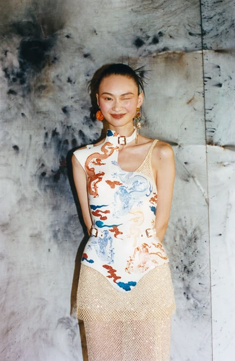 Vogue Winter, He Cong, Cai Guo Qiang, Bottega Veneta Dress, Balenciaga Dress, Dresses And Tights, Alexander Mcqueen Dresses, Dior Dress, Happy Lunar New Year