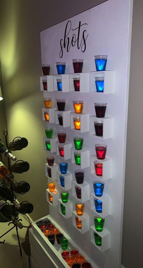 #shots #party #jelly #jellyshots #drinks #partyideas #partydecorations #18th Shot Table Party Ideas, 40th Birthday Party Themes, Mad Science Party, Jelly Shots, 90s Theme Party, 21st Bday Ideas, Science Party, 90s Theme, 40th Birthday Parties