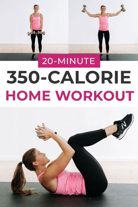 I personally burned over 350 calories during this sweaty, challenging, 20-minute FULL BODY WORKOUT! This is strength training and naturallly low impact -- AKA it's perfect for anyone taking extra care of their joints, working out in an apartment, or trying not to wake up sleeping littles! 300 Calorie Workout Home, Low Impact Home Workout, Exercises To Get Up Off The Floor, Burn 300 Calories Workout At Home, Burn 300 Calories Workout, Low Impact Cardio Exercises, Low Impact Weight Training, No Jumping Workout At Home, 300 Calorie Workout