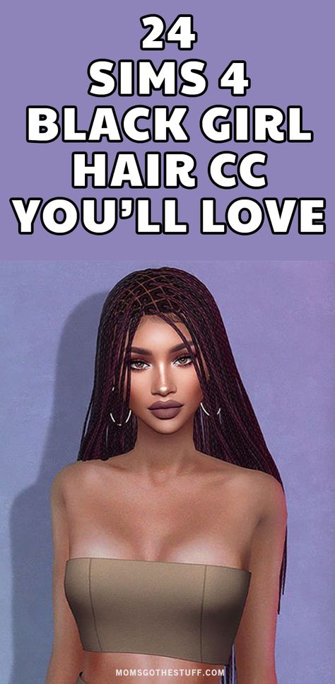 Transform your Sims characters with this ultimate collection of Black female Hair CC. This one is inspired by Zendaya with box braids. Get creative with these detailed and realistic ‘dos and make your Sims look their best. Sims 4 Cc Black Hair Female, The Sims 4 Cc Black Hairstyles, Ts4cc Black Hair, Sims 4 Cc Maxis Match Hair Female Braids, Braided Hairstyles Sims 4 Cc, Sims 4 Black Hair Braids, Sims 4 Cc Black Hair Braids, Sims 4 Black Hair Female, Sims 4 Hair Cc Black Female Braids