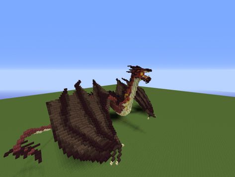 SMAUG 1.12.2 Minecraft Map How To Build A Dragon In Minecraft, Minecraft Dragon Build, Minecraft Dragon, Smaug Dragon, Minecraft Map, Medieval Houses, Minecraft Crafts, Minecraft Builds, Minecraft Ideas