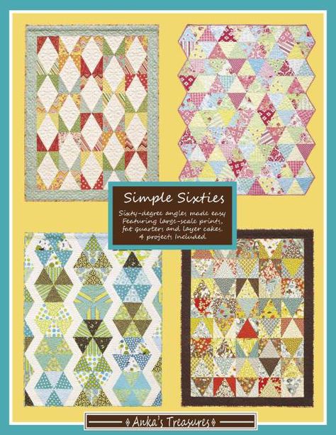 ANK%20293%20pattern%20front Triangle Ruler, Quilt Modernen, Triangle Quilt, Quilts Ideas, Mini Charm, Scrappy Quilts, Quilting Crafts, Pdf Patterns, Diamond Quilt