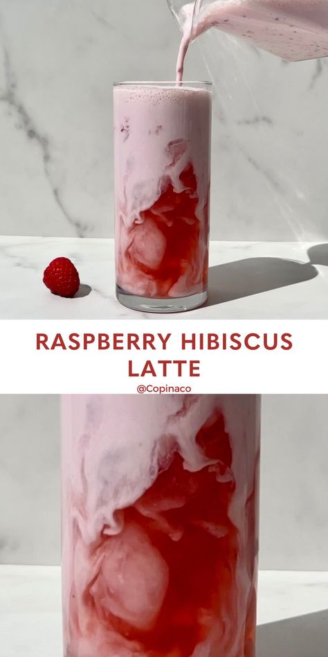 Raspberry Latte, Hibiscus Tea Recipe, Healthy Substitutes, Raspberry Puree, Iced Drinks Recipes, Tea Drink Recipes, Christmas Home Decor Ideas, Drink Recipes Nonalcoholic, Christmas Homescreen