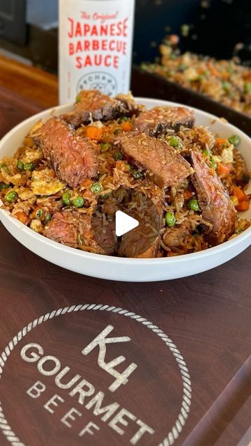 397K views · 4.9K likes | Nicholas Perrone on Instagram: "Steak Fried Rice on the griddle for dinner! Got me a flank steak from @k4gourmetbeef and marinated overnight in Bachan’s Japanese BBQ sauce. Fried up 1 1/2 cups of rice and some peas/carrots, add garlic salt and pepper, 3 eggs and top it off with more of that Bachan’s! Winner winner fried rice for dinner!
@trybachans @baconupbacongrease @kerussoofficial @k4gourmetbeef #griddle #blackstone #weber #griddlerecipe #griddleideas #easyrecipes #friedrice #grilling  #aightyall" Japanese Bbq Sauce, Steak Fried Rice, Camper Food, Rice For Dinner, Japanese Bbq, Griddle Recipes, Chinese Takeout, Bbq Sauce Recipe, Cup Of Rice