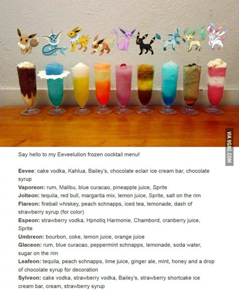 Pokemon! Cake Vodka, Strawberry Vodka, Margarita Mix, Frozen Cocktails, Themed Drinks, Peach Schnapps, Pokemon Party, Cocktail Set, Cocktail Menu