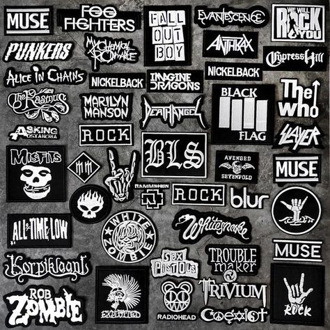 Retro Black and White Music Patches - Embroidered Rock Band Music Badge for Clothing Sewing Vest, Diy Patches Embroidery, Black And White Music, Music Patches, Punk Fashion Diy, Applique Clothes, Retro Black And White, Badges Diy, Clothing Embroidery