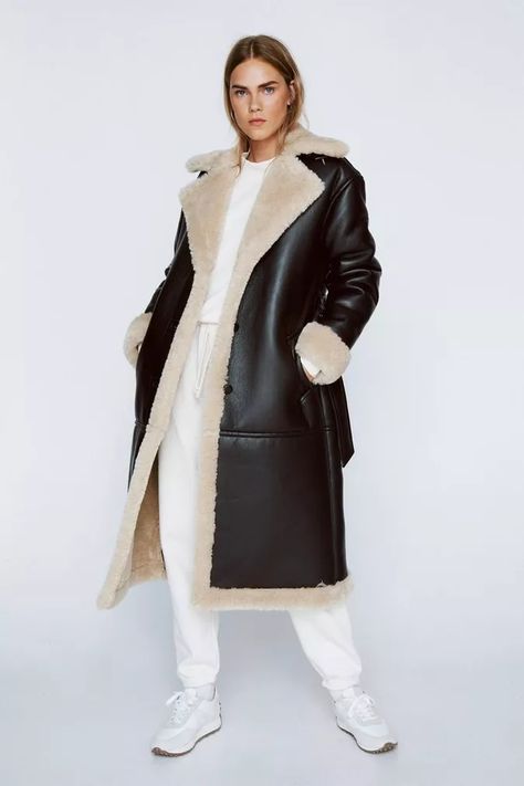 Trench Coats | Duster Jackets & Long Jackets | Nasty Gal Leather Fur Coat, Leather Duster, Leather Coat With Fur, Fur Trench Coat, Womens Faux Fur Coat, Fall Attire, Fur Leather Jacket, Long Leather Coat, Faux Leather Coat