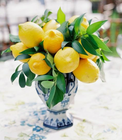 Emily Clarke, Lemon Themed Party, Lemon Centerpieces, Lemon Themed Bridal Shower, Lemon Theme, Italian Party, Italian Theme, Lemon Kitchen, Tafel Decor