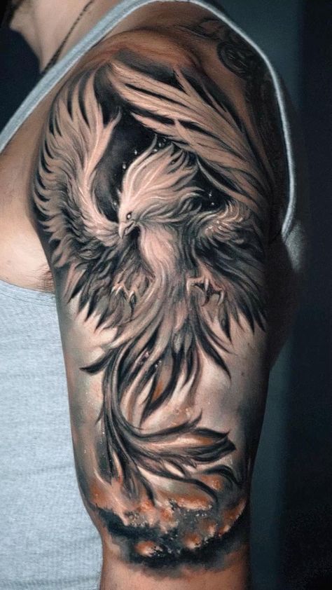 Feniks Tattoo, Phoenix Tattoo Men, Phoenix Tattoo Sleeve, Phoenix Tattoo For Men, Phoenix Tattoo Feminine, Phoenix Bird Tattoos, Phönix Tattoo, Phoenix Tattoos, Lion Head Tattoos