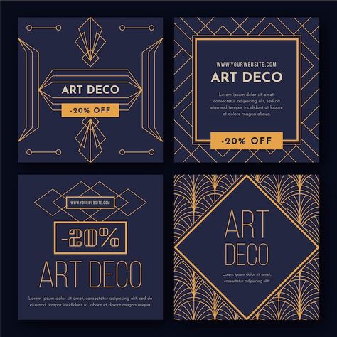 Art Deco Layout Design, Art Deco Christmas Design, Art Deco Graphic Design Inspiration, Art Deco Social Media Design, Modern Art Deco Graphic Design, Art Deco Layout, Art Deco Book Cover, Art Deco Branding, Art Deco Packaging