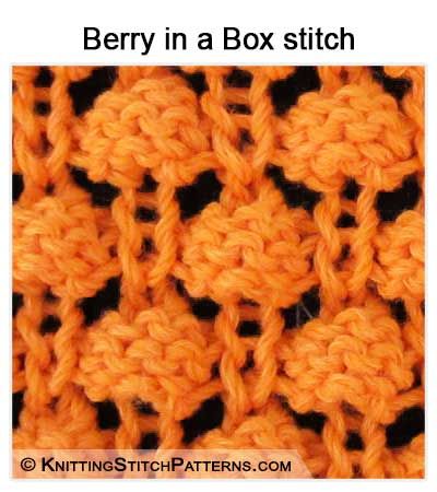 Knitting stitch patterns - Bubble knitting: Berry in a Box stitch Bubble Stitch Knitting Free Pattern, Bubble Knit Stitch, How To Knit The Bubble Stitch, Blackberry Stitch Knitting, Crochet Strawberry Bobble Stitch, Spool Knitting, Knit Structure, Learn How To Knit, Bobble Stitch