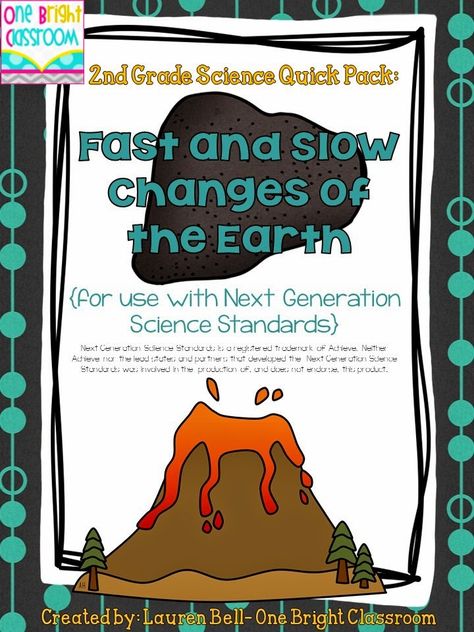 One Bright Classroom is a blog by an elementary education teacher. It's the place to find bright ideas for bright teachers! Fast And Slow Changes Of The Earth, Earth Systems, Slow Changes, Bright Classroom, Earth Science Lessons, Earth Changes, Science Earth, Ngss Science, Second Grade Science