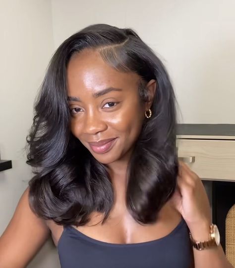 Lob Hairstyles For Black Women, Fall Sew In Hairstyles For Black Women, Lob Hairstyle Black Women, Medium Hair Styles For Black Women, Quick Weave Shoulder Length, Lob Black Women, Shoulder Length Hairstyles Black Women, Hair Goals Long, Fall Hairstyles For Black Women