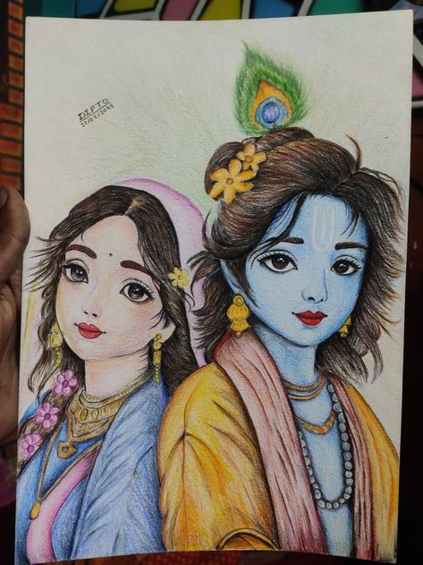 Radha Krishna Pencil Sketch, Krishna Pencil Sketch, Beautiful Pencil Sketches, Make Drawing, Artist Girl, Painting Images, Krishna Drawing, Boho Art Drawings, Pencil Sketch Images