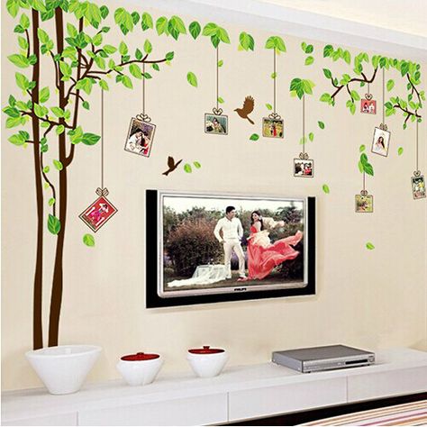 Tree Photo Frame Wall Stickers For Living room Bedroom TV Wall decoration Removable Stickers Mural Pattern, Sticker Frame, Diy Mural, Jungle Mural, Decor Mural, Vinyl House, Entertainment Center Kitchen, Tree Wall Stickers, Wall Stickers Home Decor