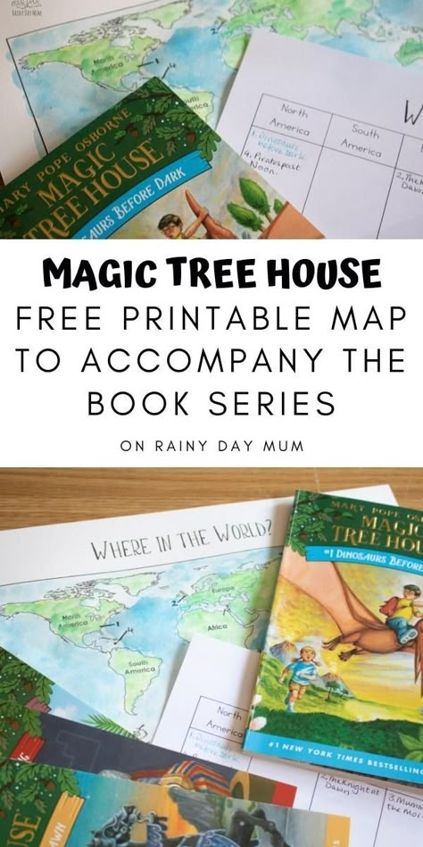 A free printable to complete as you read through the series of Magic Tree House Books by Mary Pope Osborne. Learn where the books are set, delve deeper in the continents and learn more about geography as you read through these fantastic magical books for elementary students. Magic Treehouse Books, Magic Tree House Activities, Mary Pope Osborne, Magic Tree House Books, Magical Books, Magic Tree House, Unit Studies Homeschool, Homeschool Books, Nature School