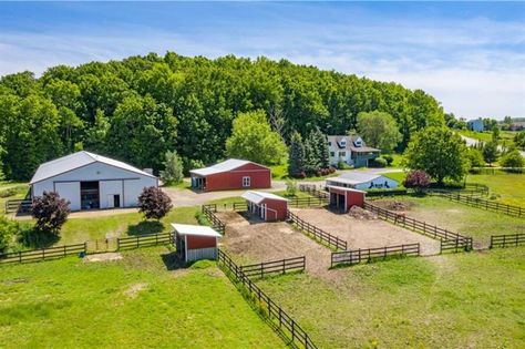 Post And Rail Fence, Cheap Houses For Sale, Loafing Shed, Dream Horse Barns, Horse Barn Plans, Dream Farm, Farm Layout, Ranches For Sale, Future Farms