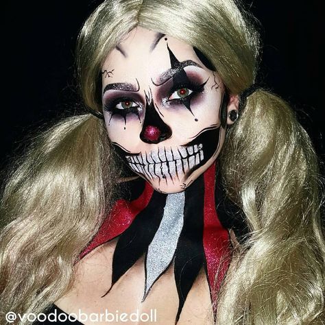 See this Instagram photo by @the.horror.hub • 621 likes Skeleton Makeup Tutorial, Skull Clown, Clown Skull, Clown Face Paint, Real Makeup, Halloween Fiesta, Halloweenský Makeup, Spfx Makeup, Make Up Designs