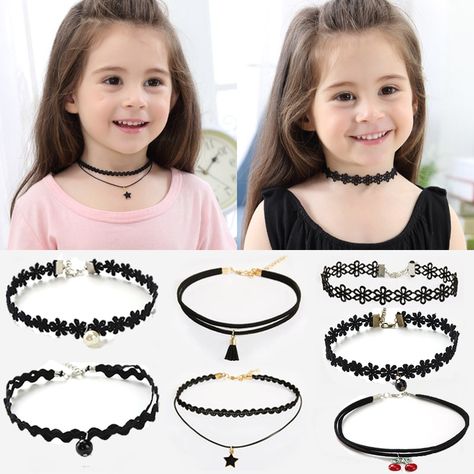 Cheap Chain Necklaces, Buy Directly from China Suppliers:11PCS Fashion Pretty Girls Black Multi Layer Lace Chains Necklace Kids Exquisite Gothic Stretch Choker Jewelry Children Necklace Enjoy ✓Free Shipping Worldwide! ✓Limited Time Sale ✓Easy Return. Chokers For Kids, Kalung Choker, Girls Choker, Diamond Initial Necklace, Black Choker Necklace, Choker Necklace Set, Kids Necklace, Black Choker, Jewelry Choker