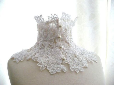 I love Victorian Collar, Collar Macrame, Macrame Lace, Lace Neck, Alencon Lace, Antique Pink, Neck Piece, Edwardian Fashion, Collar Designs