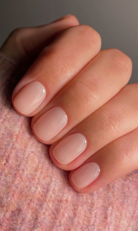 Super Short Oval Nails, Christian Aesthetics, Office Nails, Shellac Colors, Natural Gel Nails, Milky Nails, Nude Nail Designs, Subtle Nails, Nude Nail