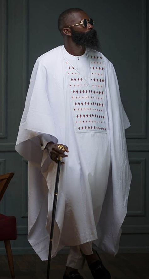 Ebewele Brown, White Agbada, Agbada Design, Stylish Men Wear, Native Wears, Nigerian Men Fashion, African Attire For Men, African Dresses Men, African Clothing For Men