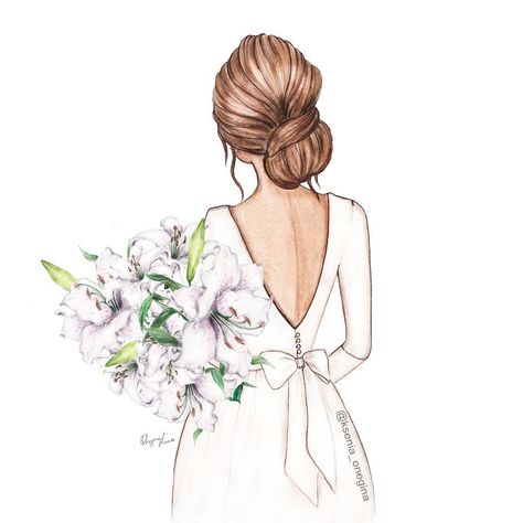 Bride illustration #fashionillustrator #fashion #glamour #illustrator #drawing Bride Illustration, Bride Clipart, Wedding Drawing, Illustrator Drawing, Bff Drawings, Girly Wall Art, Fashion Glamour, Wedding Illustration, Girly Drawings