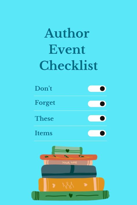 Do you have an author event coming up? I'm sharing my checklist of everything I bring with me to make it a successful event! Click to view. Book Signing Event Ideas, Book Signing Party, Successful Author, Event Checklist, Book Signing Event, Author Event, Book Festival, Book Author, Published Author