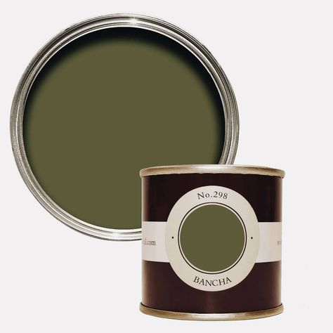 Gillian Gillies on Instagram: “Totally in love with this paint color from @farrowandball - Bancha. Inspired by and named after Japanese tea leaves, it's our chosen colour…” Farrow And Ball Olive, Farrow Ball Bancha, Farrow Bal, Pot Diy, Wooden Window Frames, Downstairs Toilet, Farrow And Ball Paint, Farrow And Ball, Wooden Windows