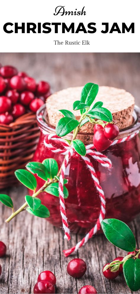 Cranberry Orange Jam For Canning, Christmas Jams And Chutneys, Small Batch Christmas Jam, Amish Christmas Recipes, Christmas Jelly Recipe, Slow Cooker Christmas Jam, Canned Cranberry Recipes, Spiced Christmas Jam Recipes, Christmas Preserves