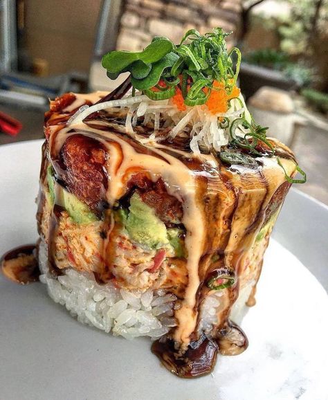 Jjanga Steak & Sushi Las Vegas on Instagram: “SUSHI TOWER SUNDAYS!! 😱✨😍 Enjoy delicious SUSHI TOWERS today at @JJANGALV!  Our dining room is open at both locations! ➖➖➖➖➖➖ 📍@jjangalv…” Sushi Tower, Steak Sushi, Eel Sauce, Sushi Cake, Seafood Diet, Asian Snacks, Sweet Heat, Spicy Mayo, Spicy Tuna