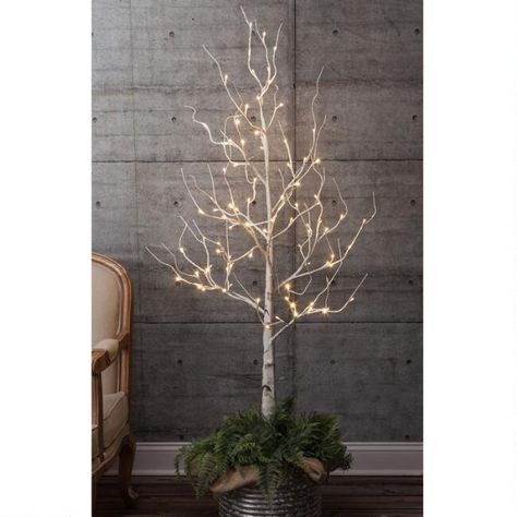 Birch Tree Decor Christmas, Birch Christmas Tree, Birch Christmas, Birch Tree Decor, White Artificial Christmas Tree, Smaller Homes, Tree Decor Christmas, Led Christmas Tree Lights, White Birch Trees