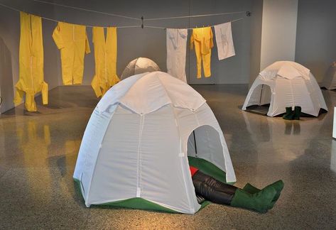 Earth Dome, Studio C, Sleeping Bag, Exhibition Design, Installation Art, Bird Bath, Textile Art, Fabric Crafts, Outdoor Gear