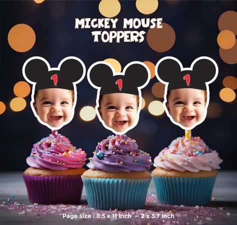 Mickey Mouse Cupcake Toppers Personalized Faces for Custom Party Fun Decor - Etsy