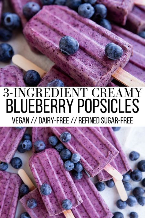 blueberry popsicles Dye Free Desserts, Paleo Popsicle Recipes, Dairy Free Popsicle Recipes, No Sugar Popsicles Healthy, Easy Healthy Popsicle Recipes, Frozen Healthy Popsicles, Healthy Kids Popsicle Recipes, Paleo Popsicles, Healthy Kid Popsicle Recipes