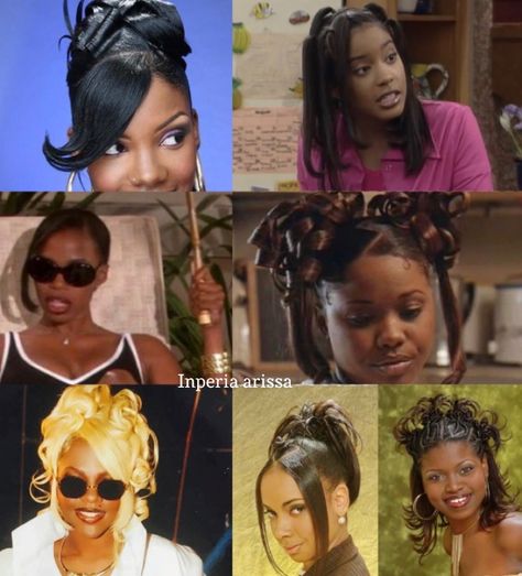 90s black women hair styles 90s Freaknik Aesthetic, 90s Short Hair Styles Black Women, 90s Braided Hairstyles For Black Women, 90s Hair Styles Black Women, Early 90s Hairstyles Black Women, 90s Hairstyles Short Black Women, 90s Black Woman Hairstyle, Early 2000’s Hair, Throwback Hairstyles Black Women