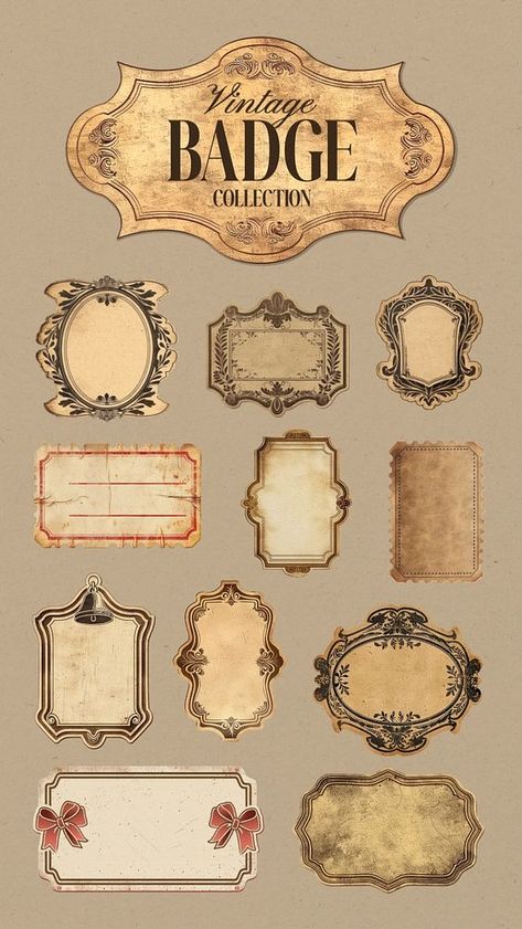 Editable vintage badge design element set | premium image by rawpixel.com / Aew