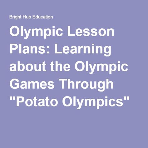 Family Reunion Olympics, Potato Olympics, Games For Middle Schoolers, Olympic Idea, Elementary School Activities, End Of Year Activities, The Olympic Games, Preschool Lesson Plans, Classroom Games