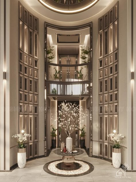 Residence Lobby, Luxury Houses Entrance, Bar Concept, Luxury Hotels Lobby, Entrance Decoration, Lobby Interior Design, Double Height, Home Entrance, Hall Interior