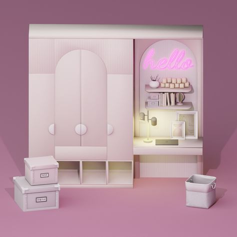 Pink Princess Room, Sims 4 Challenges, Play Sims 4, Sims 4 Bedroom, Pink Furniture, Sims 4 House Plans, Sims 4 House Building, Cute Furniture, The Sims 4 Packs