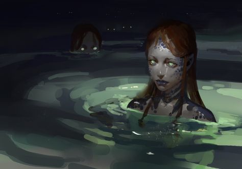 ArtStation - Mermay sketches, Axel Sauerwald Siren Fantasy Art, Dnd Siren Character Art, Swamp Siren, Siren Mythology, Axel Sauerwald, Captured Mermaid, Swamp Mermaid Art, Mermaid Siren Fantasy Art, Deep Sea Mermaid Art