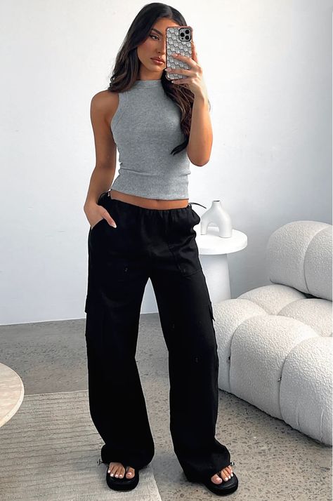 Linen Pants Black, Finding Myself, Black Joggers, Outfits To Wear, White Fox, Linen Pants, Pants Black, Pocket Design, Latest Styles