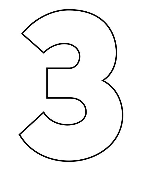 Number 3 Template Number 3 Template Free Printable, 3 Printable Number, Number 3 Outline, Large Number Stencils Printables Free, 3 Font Number, Large Number Templates Free Printable, 35 Number Design, Number Cake Template Free Printable, Preschool Numbers Printables Free