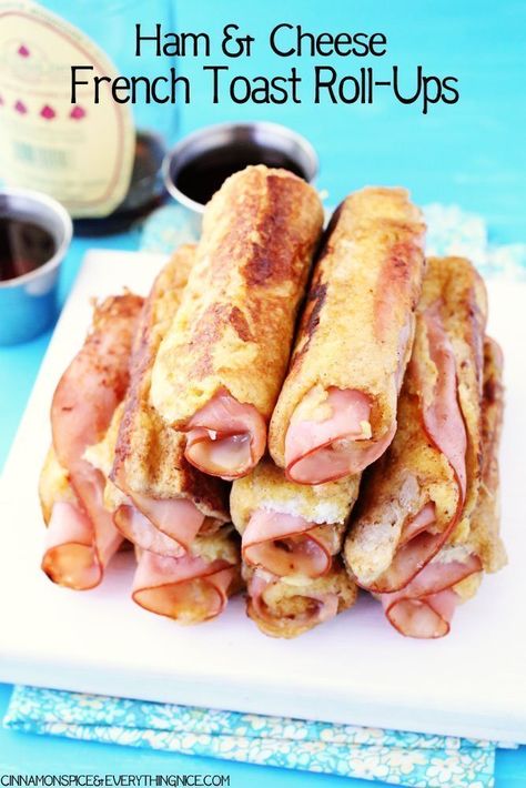 Ham And Cheese French Toast, Breakfast Toast Ideas, Toast Roll Ups, Cheese French Toast, Toast Ideas, Easy French Toast Recipe, French Toast Roll Ups, French Toast Rolls, Ham Cheese