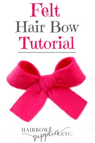 How to Make Felt Hair Bows Felt Bows Diy, Felt Bow Tutorial, No Sew Hair Bows, Sew Hair Bows, Fabric Bow Tutorial, Flower Bows, Hair Bow Instructions, Felt Hair Bows, Hair Bow Video